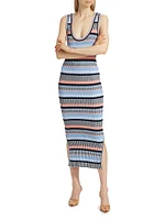 Fabiana Striped Rib-Knit Midi-Dress