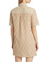 Rafaela Eyelet Cotton Shift Minidress