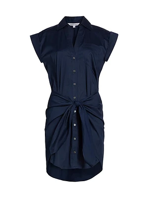 Aimee Cotton-Blend Tie-Waist Shirtdress