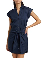 Aimee Cotton-Blend Tie-Waist Shirtdress