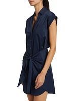 Aimee Cotton-Blend Tie-Waist Shirtdress