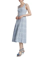 Jolie Eyelet Squareneck Midi-Dress