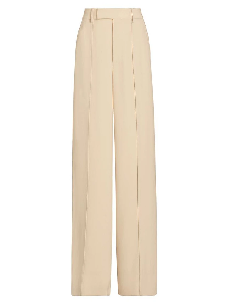 Weyes Crepe Straight-Leg Pants