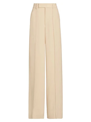 Weyes Crepe Straight-Leg Pants