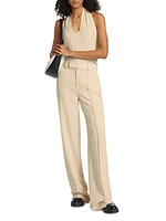 Weyes Crepe Straight-Leg Pants