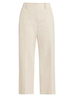 Amara Cotton Twill Wide-Leg Crop Pants