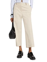 Amara Cotton Twill Wide-Leg Crop Pants