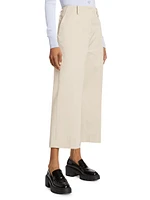 Amara Cotton Twill Wide-Leg Crop Pants