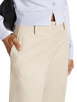 Amara Cotton Twill Wide-Leg Crop Pants