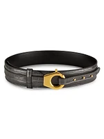 Dita Croc-Embossed Leather Belt