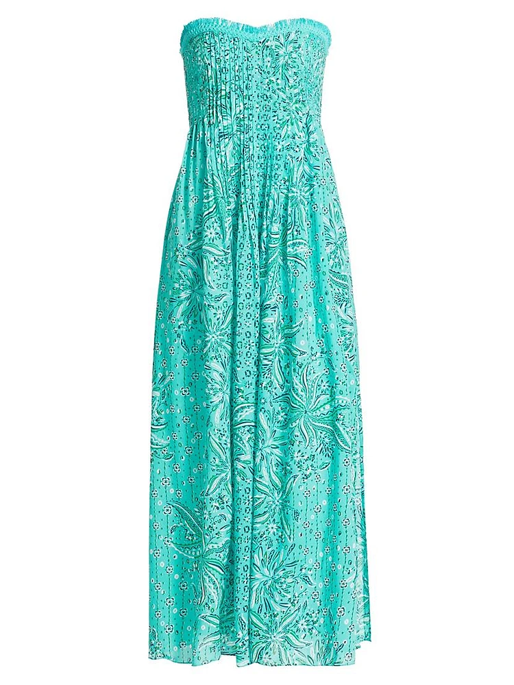 Claire Paisley Strapless Maxi Dress