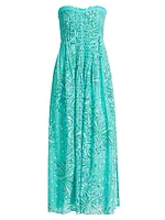 Claire Paisley Strapless Maxi Dress