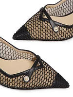 Core Mesh & Leather Slingback Pumps