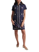 Mabel Floral Embroidered Zip Minidress