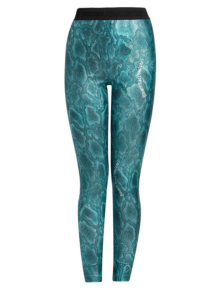 Snakeskin-Printed Leggings