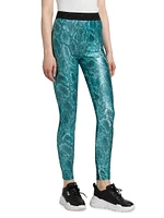 Snakeskin-Printed Leggings