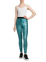 Snakeskin-Printed Leggings