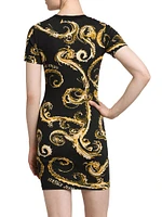 Baroque Crewneck Minidress