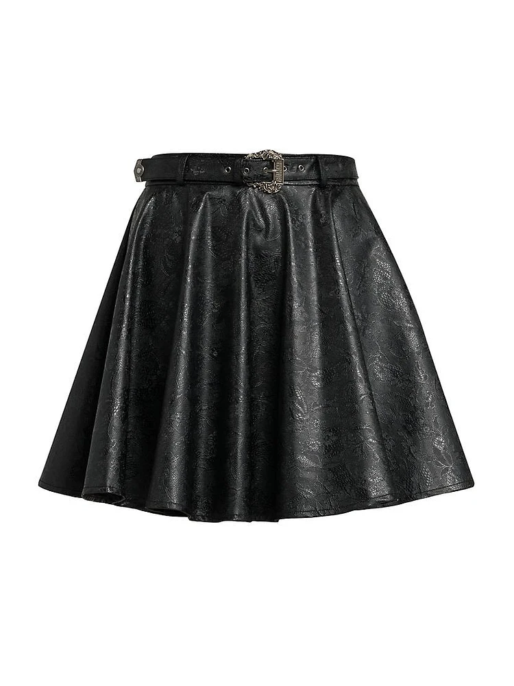 Embossed Faux Leather Skirt