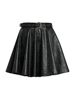 Embossed Faux Leather Skirt