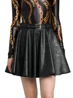 Embossed Faux Leather Skirt