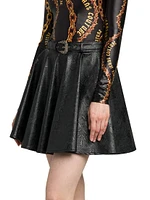 Embossed Faux Leather Skirt