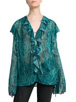 Python Chiffon Ruffle Shirt