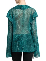 Python Chiffon Ruffle Shirt