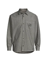 Menard Striped Cotton Button-Front Shirt