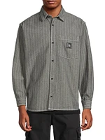 Menard Striped Cotton Button-Front Shirt