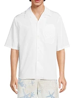 Poplin Embroidered Short-Sleeve Shirt