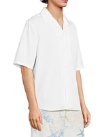 Poplin Embroidered Short-Sleeve Shirt