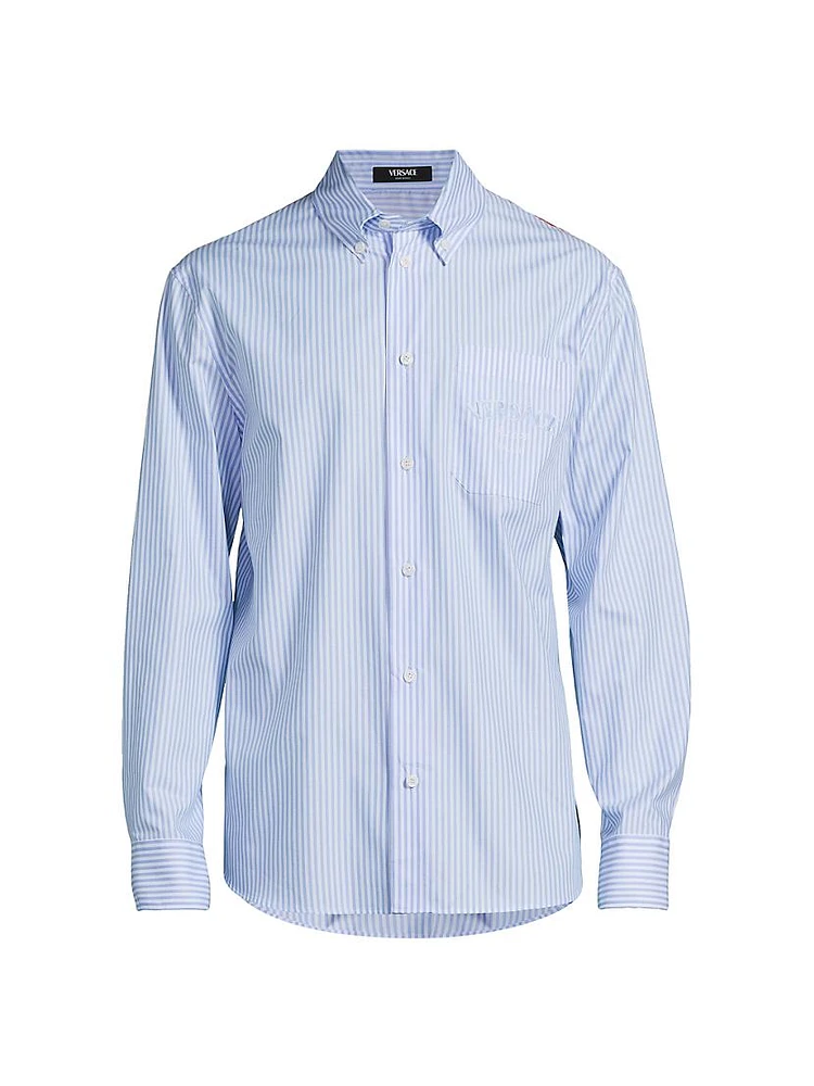 Striped Cotton Button-Down Shirt