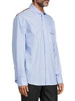 Striped Cotton Button-Down Shirt