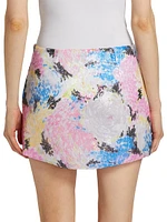 Sequin Floral Miniskirt