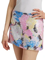 Sequin Floral Miniskirt