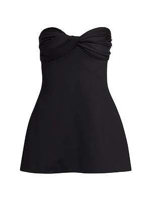 Twist Strapless Peplum Top