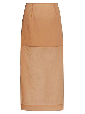 Nylon-Blend Midi-Skirt