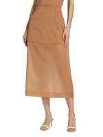 Nylon-Blend Midi-Skirt