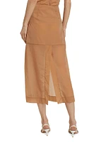 Nylon-Blend Midi-Skirt