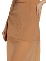 Nylon-Blend Midi-Skirt