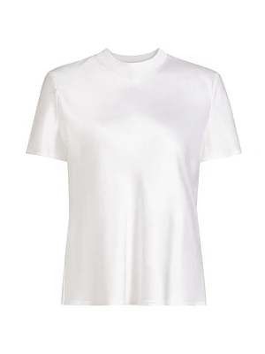 Bias-Cut Cotton Combo T-Shirt