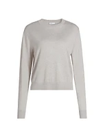 Crewneck Silk-Blend Knit Sweater