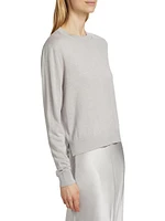 Crewneck Silk-Blend Knit Sweater