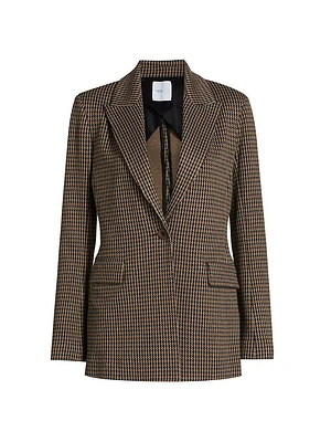 Houndstooth Peak Lapel Blazer