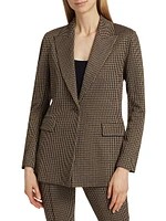 Houndstooth Peak Lapel Blazer