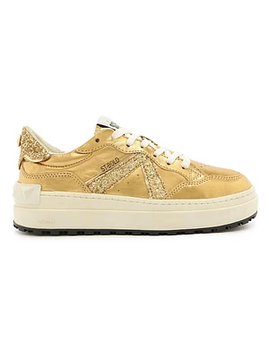 St Bold Metallic Leather Sneakers