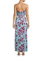 Luxe Floral Ruched Gown