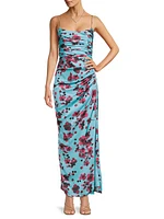 Luxe Floral Ruched Gown