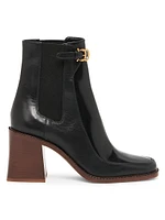 Eva 75MM Buckle-Detailed Leather Ankle Boots